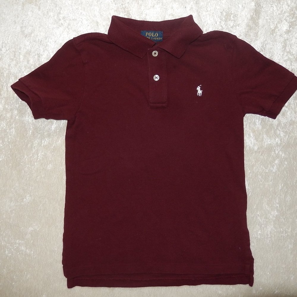 Boys Shirt POLO 100% Cotton Maroon Color sz 6